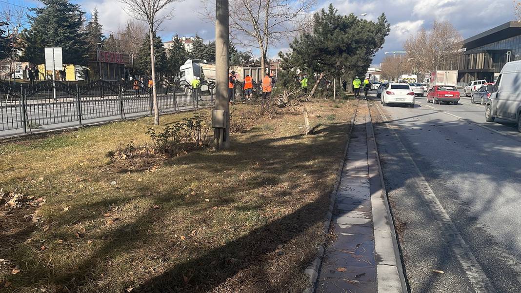 Konya'da feci kaza! TIR ağaçları ezdi,  karşı şeritte durabildi! Sürücü ağır yaralı 1
